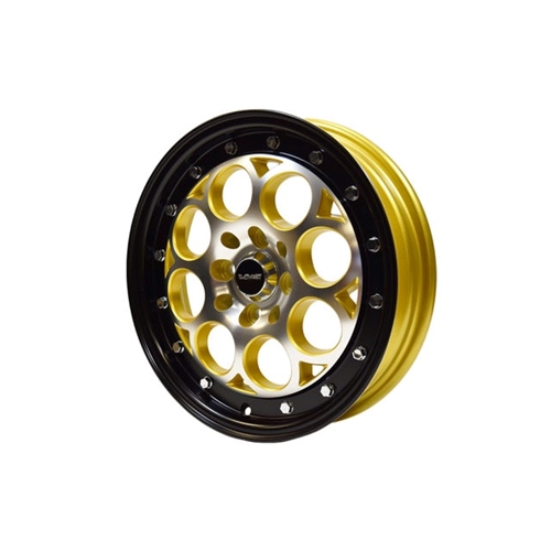 VMS Racing Street/Drag Wheel - Revolver 15x3.5" 4x100/114.3 10 offset Gold/Black