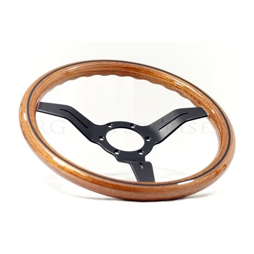 Nardi Deep Corn Steering Wheel - Wood with Black Spokes - 330mm