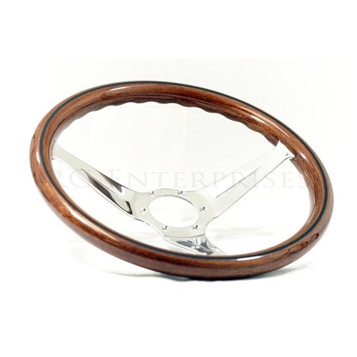 Nardi Deep Corn Steering Wheel - Wood with Polished Spokes - 330mm