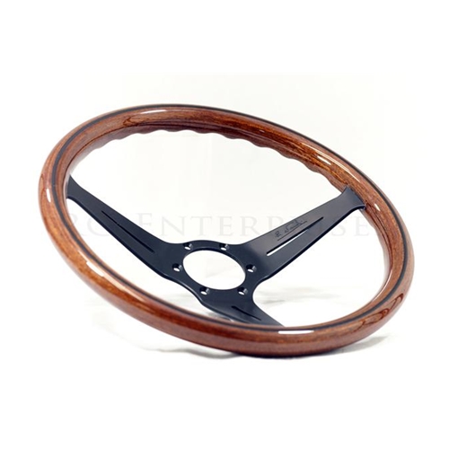 Nardi Deep Corn Steering Wheel - Wood with Black Spokes - 350mm