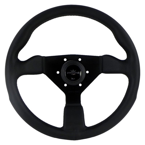 Personal Neo Grinta Steering Wheel - Black Leather with Black Stitching - 330mm