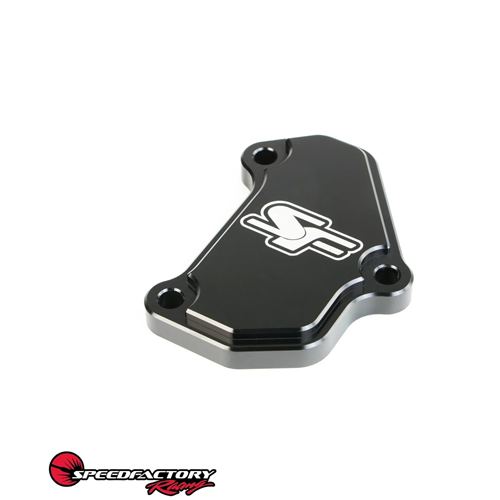 SpeedFactory Billet Aluminum B Series VTEC Block Off Plate - Black with Stainless Cap Screws