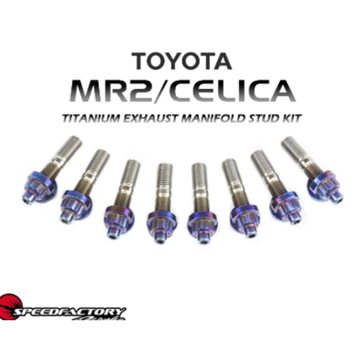 SpeedFactory Titanium Exhaust Manifold RAW Stud Kit Toyota MR2 / Celica  - Kit Includes 8pc Nut, Stud and Washer