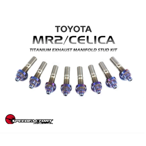 SpeedFactory Titanium Exhaust Manifold BURNT Stud Kit Toyota MR2 / Celica  - Kit Includes 8pc Nut, Stud and Washer