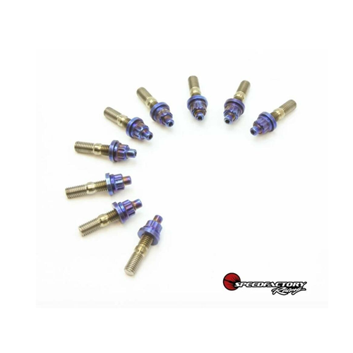 SpeedFactory Titanium Intake Manifold RAW Stud Kit - M8 Toyota 1JZ/2JZ - Kit includes 8pc Nut, Stud and Washer