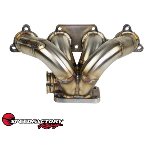 SpeedFactory Stainless Steel Mini-Ram Turbo Manifold, Honda B-Series, T3 Turbine Inlet, 44mm v-Band Wastegate flange