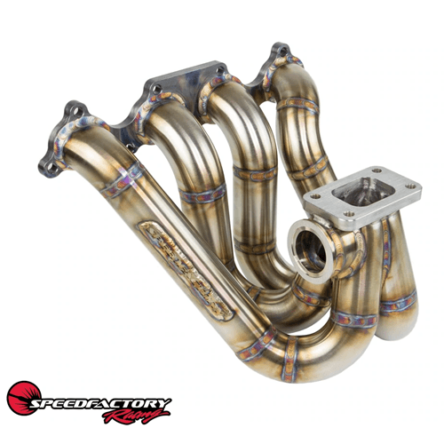 SpeedFactory Stainless Steel Turbo Manifold Top Mount Style B Series T3 Flange w 44-46mm V-Band WG