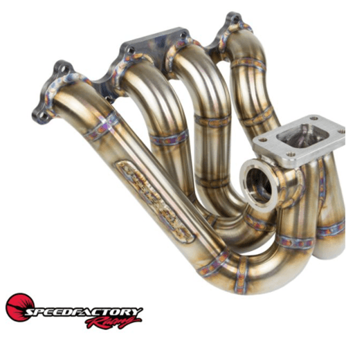 SpeedFactory Stainless Steel Turbo Manifold Top Mount Style H Series T3 Flange w 44-46mm V-Band WG