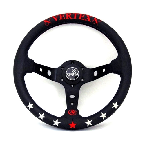 VERTEX STEERING WHEEL 330MM RED DEEP DISH *10 STAR EDITION*