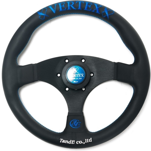 VERTEX STEERING WHEEL ..325MM BLUE ..FLAT