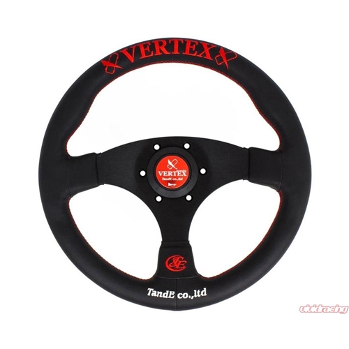 VERTEX STEERING WHEEL ..325MM RED ..FLAT