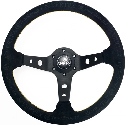 VERTEX "KING" STEERING WHEEL ..SPECIAL EDITION SUEDE..330MM DEEP DISH