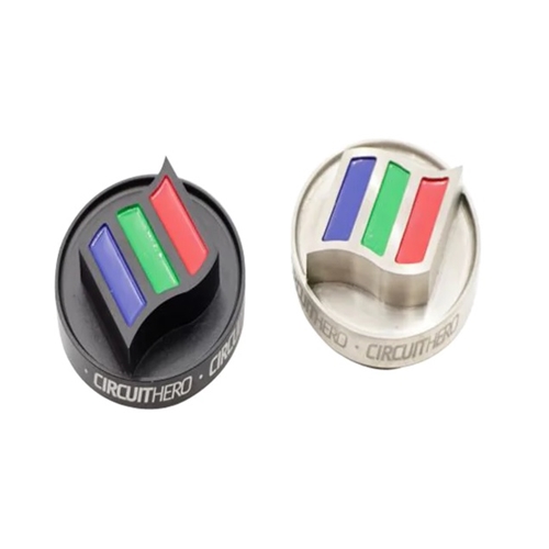 Oil Cap - Black Anodized High Temp Color Circuit Hero Flag Logo