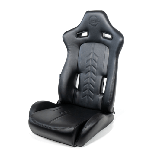 The Arrow NRG Sports Vinyl Seat Black w/ Black Stitch plus Pressed NRG logo