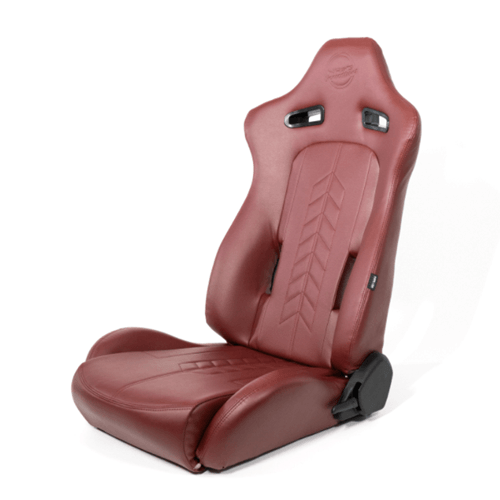 The Arrow NRG Sports Vinyl Seat Maroon w/ Maroon Stitch plus Pressed NRG logo