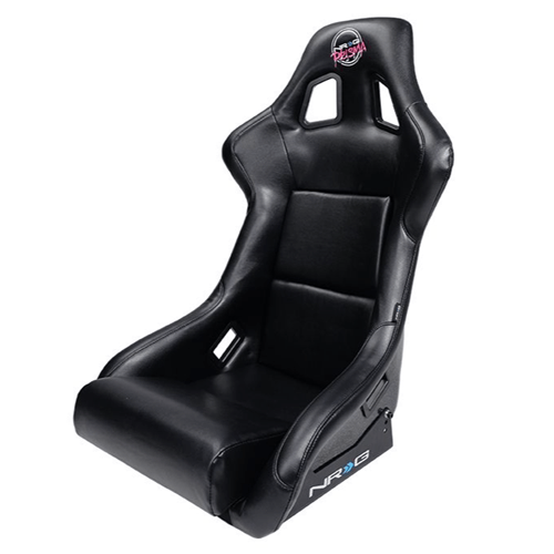 FRP Bucket Seat PRISMA Edition with pearlized back. All Black PVC vegan material. (Large)