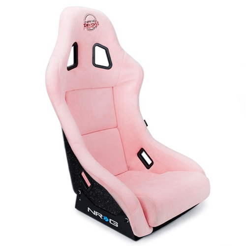 FRP Bucket Seat PRISMA Edition with pearlized back. All Pink alcantara vegan material. (Medium)