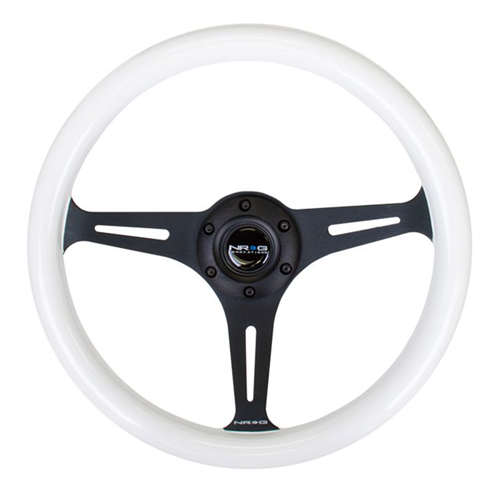 Classic Wood Grain Wheel - 350mm 3 black spokes - Glow-n-the-dark grip