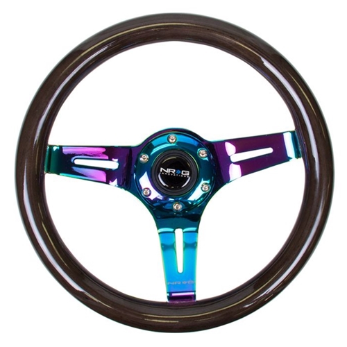 Classic Black Wood Grain Wheel, 310mm, 3 spoke center in Neochrome