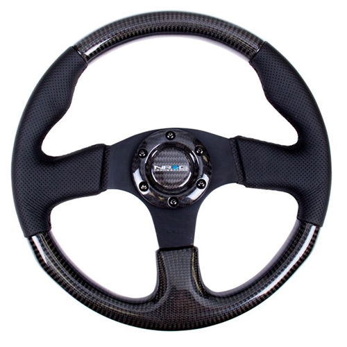 CARBON FIBER STEERING WHEEL 315mm w/ BLACK STITCHING