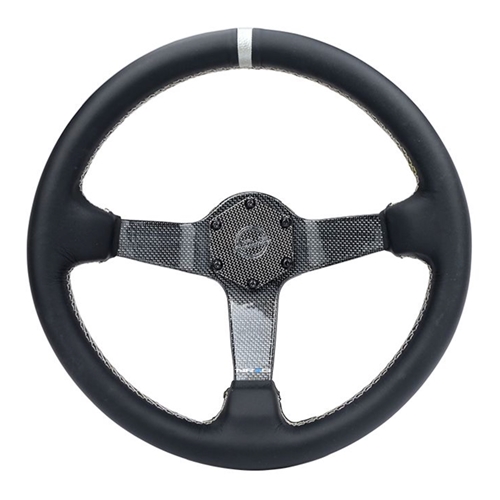 CARBON FIBER STEERING WHEEL 350mm Gold Carbon Fiber, Gold stiching, Gold center mark, Leather