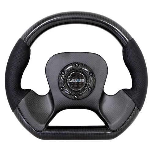 CARBON FIBER STEERING WHEEL with leather accent 320mm CF CENTER PLATE two tone carbon