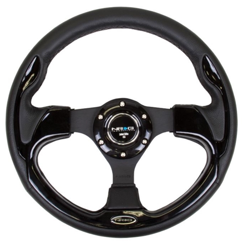 Reinforced Steering Wheel- 320mm Sport Steering Wheel w/ Black Trim