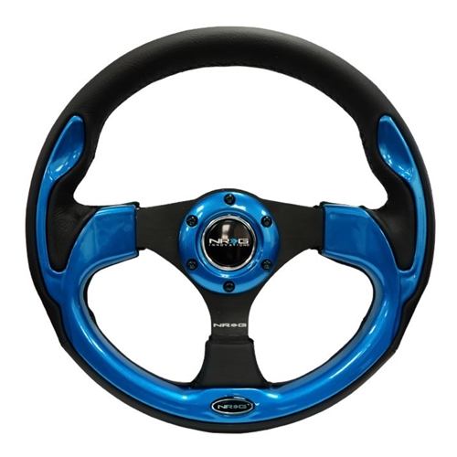 Reinforced Steering Wheel- 320mm Sport Steering Wheel w/ Blue Trim