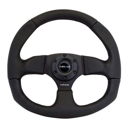 Reinforced Steering Wheel - Leather Steering Wheel w/ BLACK stitch