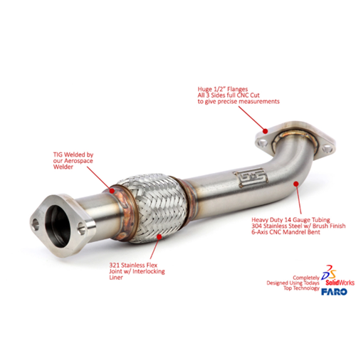 HiFlow Exhaust Manifold Crosspipe - Subaru 06-07 WRX, 04-08 FXT