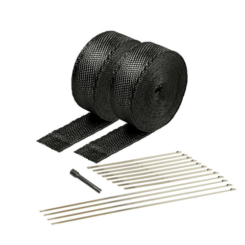 Exhaust Wrap Kit - Black Titanium Wrap, Locking Ties & Locking Tie Tool