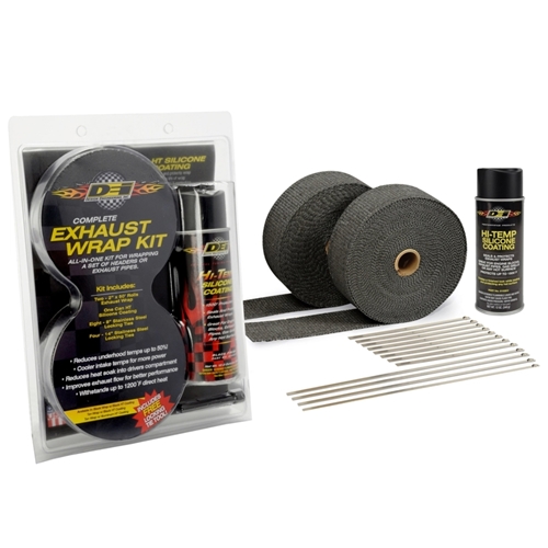 Exhaust Wrap Kit - Black Wrap & Black HT - Retail Packaging