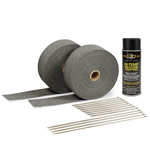 Exhaust Wrap Kit - Black Wrap & Black HT Silicone Coating