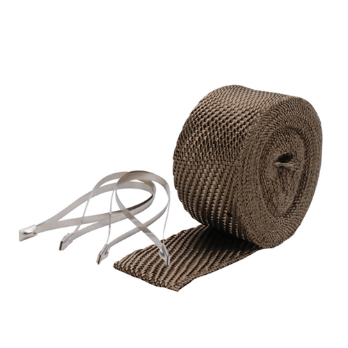 Exhaust Wrap Kit - Pipe Wrap & Locking Tie - Titanium