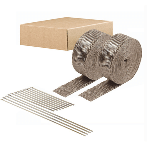 Exhaust Wrap Promo Kit (2 - 50ft Titanium Wrap & Combo Tie Kit)