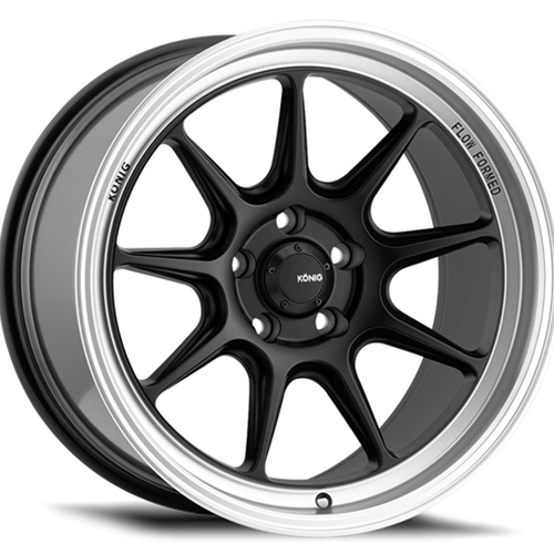 KONIG COUNTERGRAM 18x9.5A 5x114.3 ET35 MATTE BLACK / MATTE MACHINED LIP