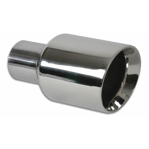 3.50" Outlet O.D. Round Stainless Steel Tip (Double Wall, Angle Cut), 2.25" Inlet I.D.