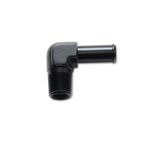 Male NPT to Hose Barb Adapter, 90 Degree; NPT Size: 1/8" Hose Size: 1/4"