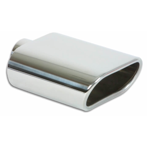 5.5" x 3" Oval Stainless Steel Tip (Single Wall, Angle Cut)