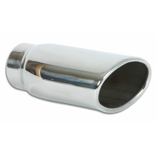 4.5" x 3" Oval Stainless Steel Tip (Single Wall, Angle Cut)