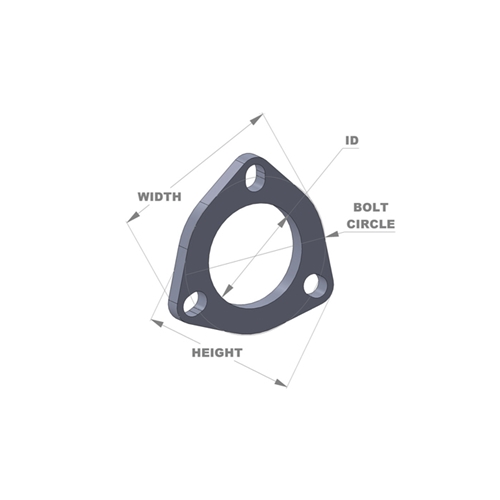 3-bolt Stainless Steel Flange (2.25" I.D.) - Single Flange, Retail Packed