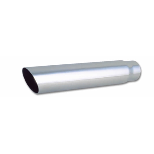 3" Round Stainless Steel Tip (Single Wall, Angle Cut) - 2.5" inlet, 18" long