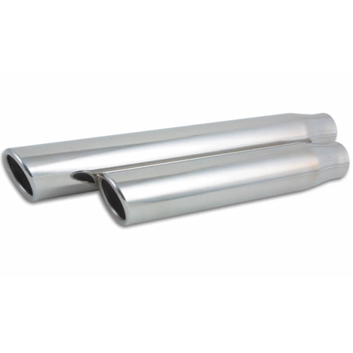 3" Round Stainless Steel Tip (Single Wall, Angle Cut) - 2.5" inlet, 11" long