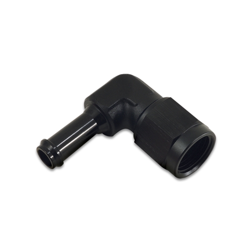 Female AN to Hose Barb 90 Degree Adapter, AN Size: -6; Barb Size: 5/16"