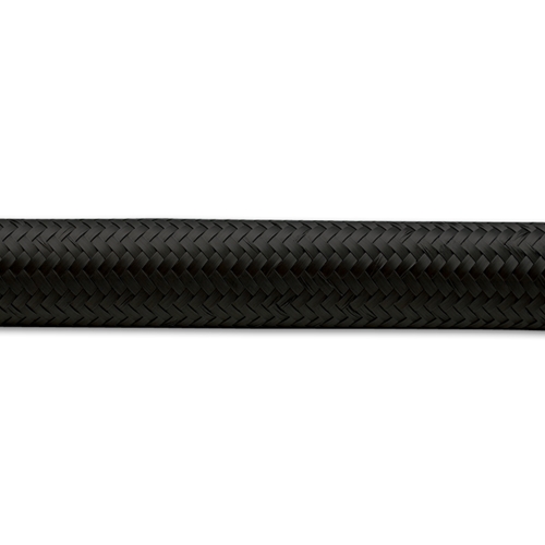 2ft Roll of Black Nylon Braided Flex Hose; AN Size: -4; Hose ID: 0.22";