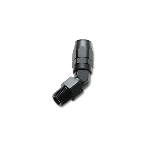 Male Hose End Fitting, 45 Degree; Size: -6AN; Pipe Thread 1/8" NPT