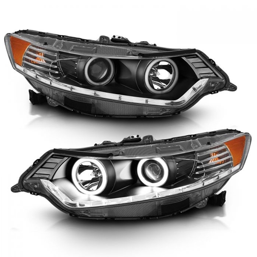 ACURA TSX 09-12 PROJECTOR HEADLIGHTS BLACK w/ HALO (CCFL) (FOR HID, NO HID KIT)