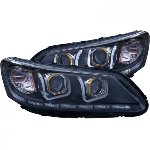 HONDA ACCORD 13-15 4DR PROJECTOR HEADLIGHTS U-BAR BLACK CLEAR