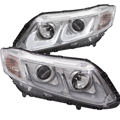 HONDA CIVIC 2 DR 12-13 / 4 DR 12-15 PROJECTOR HEADLIGHTS U-BAR CHROME CLEAR