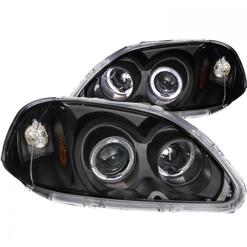 HONDA CIVIC 96-98 PROJECTOR HEADLIGHTS BLACK w/ HALO